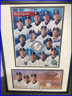 YANKEES New York Yankees 2003 Opening Day 100th Anniversary team photo Signed X4