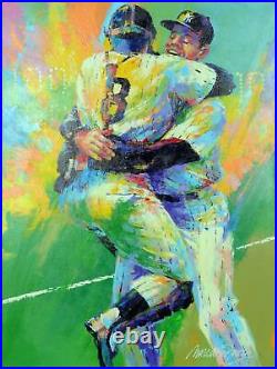 Yoggi Berra & Don Larson New York Yankees Original Artwork & Malcolm Farley Sig