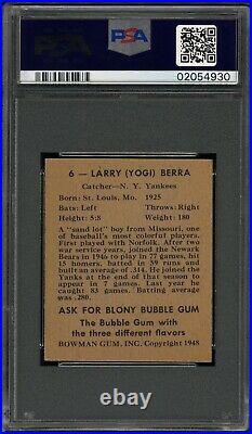 Yogi Berra 1948 Bowman Rookie Card #6 Psa 8