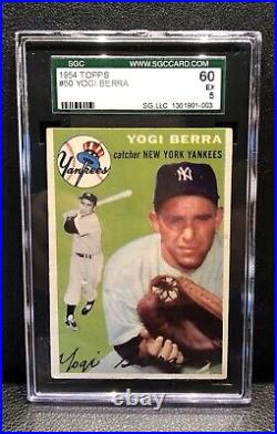 Yogi Berra 1954 Topps SGC 5 Baseball Card Graded Vintage New York Yankees #50